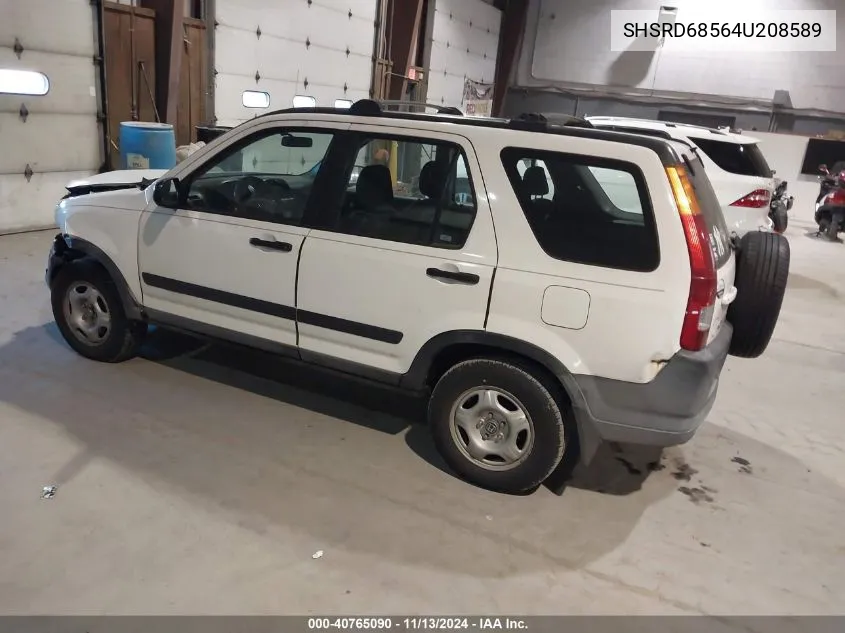 2004 Honda Cr-V Lx VIN: SHSRD68564U208589 Lot: 40765090