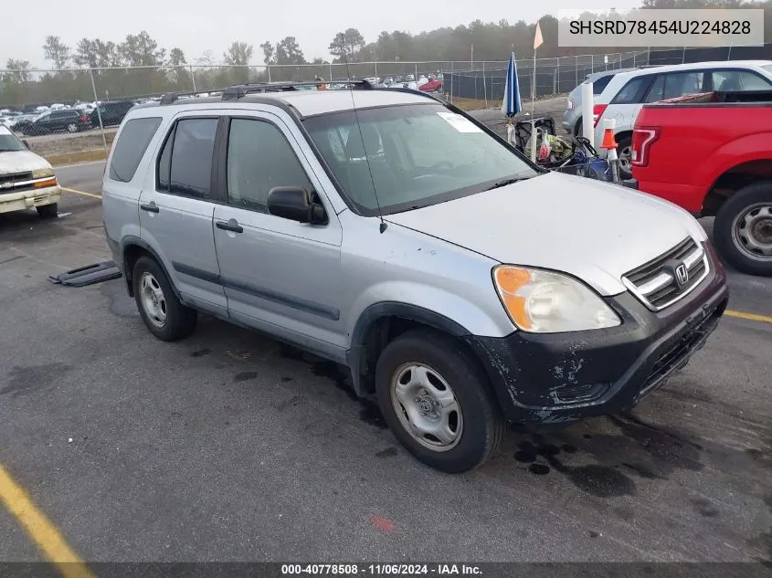 2004 Honda Cr-V Lx VIN: SHSRD78454U224828 Lot: 40778508