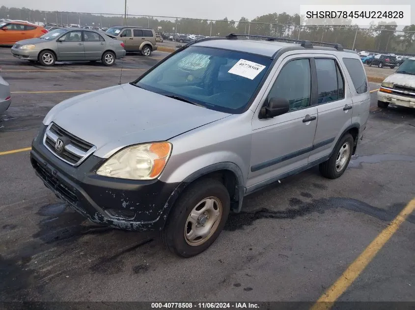 2004 Honda Cr-V Lx VIN: SHSRD78454U224828 Lot: 40778508