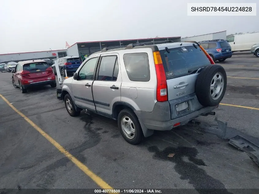 2004 Honda Cr-V Lx VIN: SHSRD78454U224828 Lot: 40778508