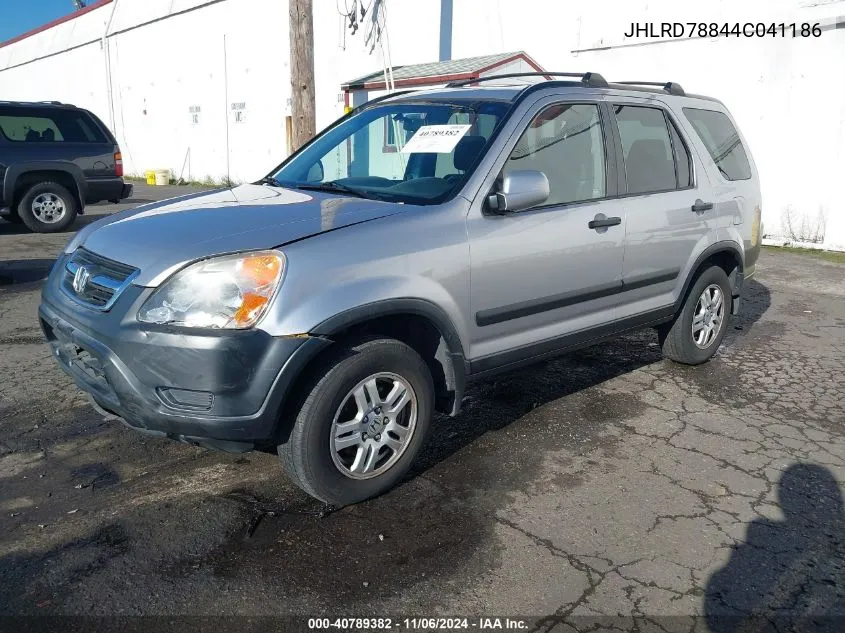 2004 Honda Cr-V Ex VIN: JHLRD78844C041186 Lot: 40789382