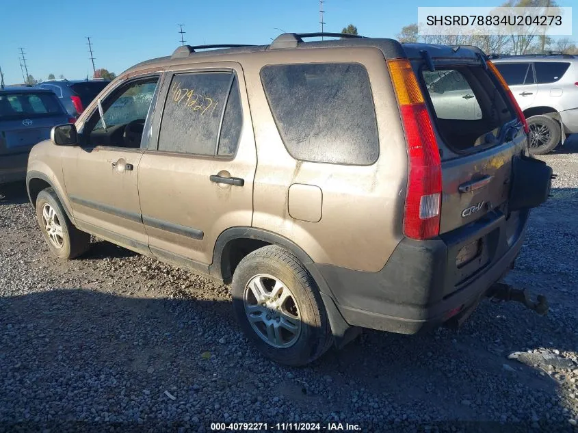 2004 Honda Cr-V Ex VIN: SHSRD78834U204273 Lot: 40792271