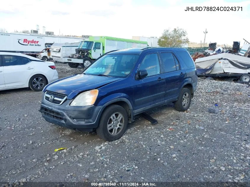 2004 Honda Cr-V Ex VIN: JHLRD78824C024371 Lot: 40798940