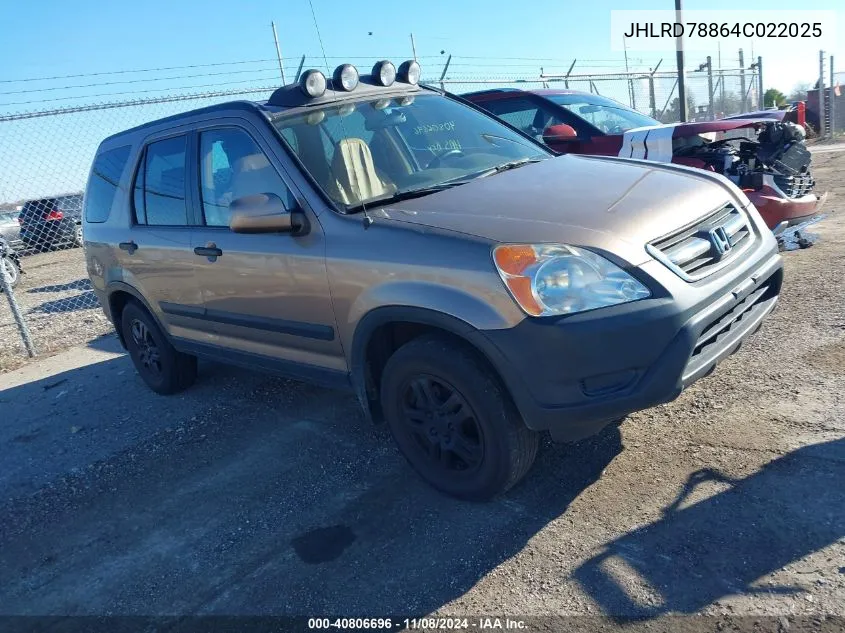 2004 Honda Cr-V Ex VIN: JHLRD78864C022025 Lot: 40806696