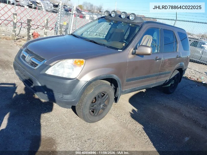 2004 Honda Cr-V Ex VIN: JHLRD78864C022025 Lot: 40806696