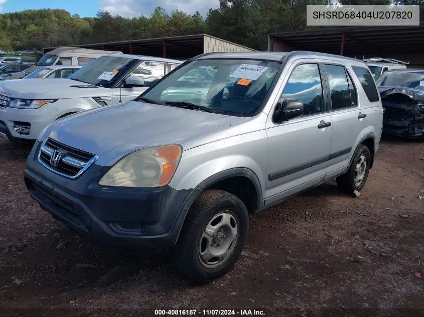 2004 Honda Cr-V Lx VIN: SHSRD68404U207820 Lot: 40816187