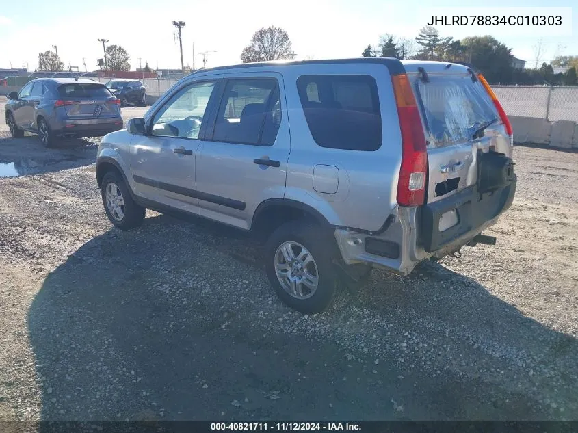 2004 Honda Cr-V Ex VIN: JHLRD78834C010303 Lot: 40821711