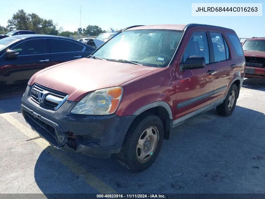 2004 Honda Cr-V Lx VIN: JHLRD68444C016263 Lot: 40823916