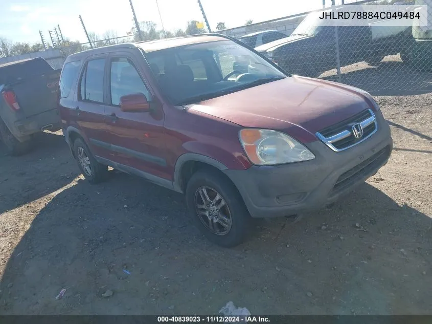 2004 Honda Cr-V Ex VIN: JHLRD78884C049484 Lot: 40839023