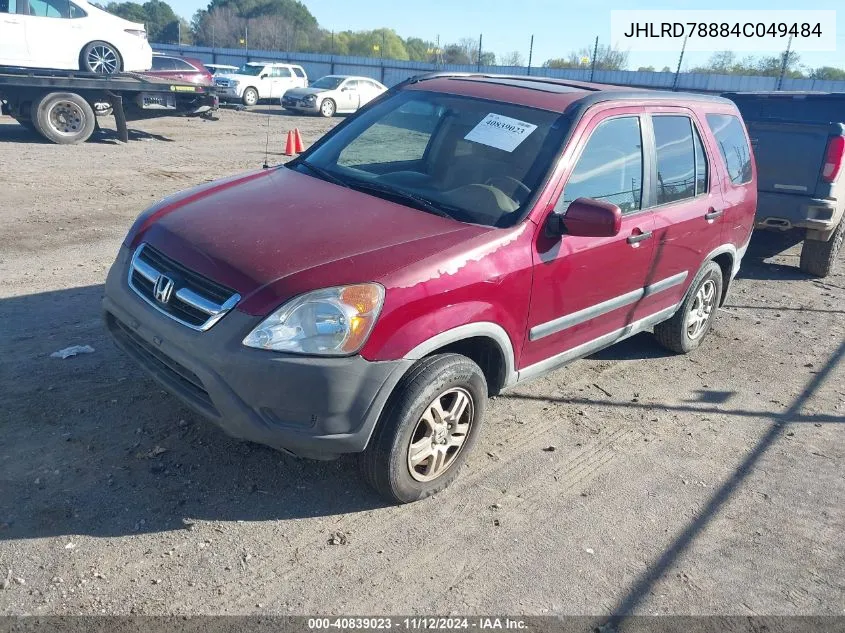 2004 Honda Cr-V Ex VIN: JHLRD78884C049484 Lot: 40839023