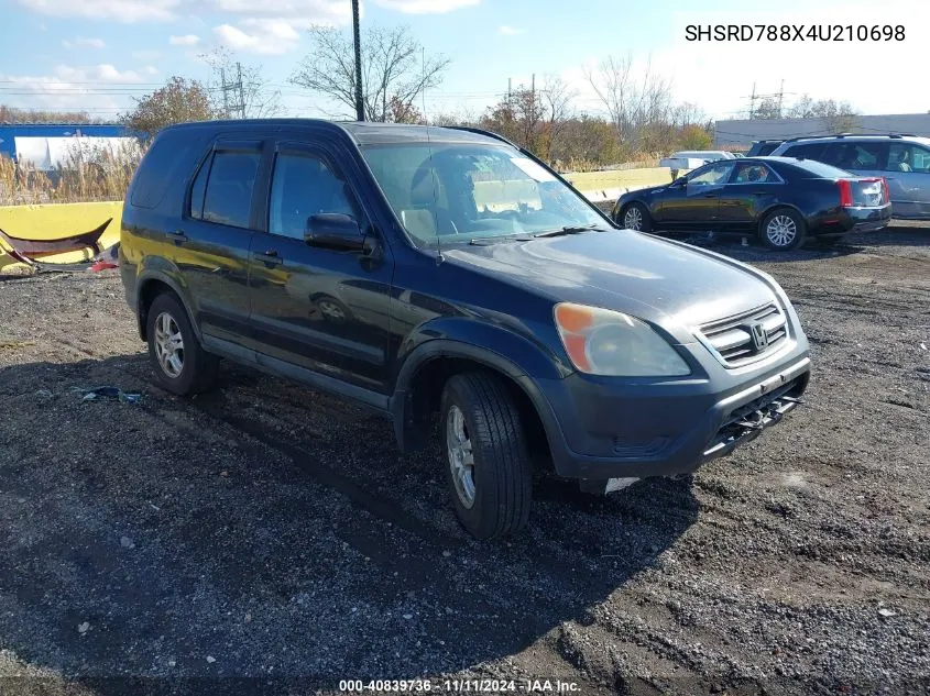 2004 Honda Cr-V Ex VIN: SHSRD788X4U210698 Lot: 40839736