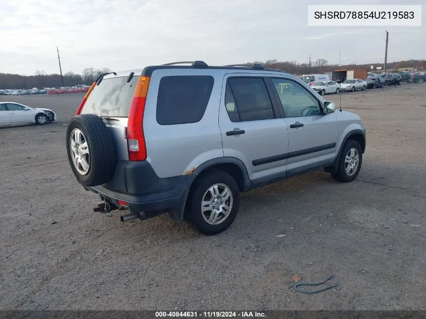 2004 Honda Cr-V Ex VIN: SHSRD78854U219583 Lot: 40844631