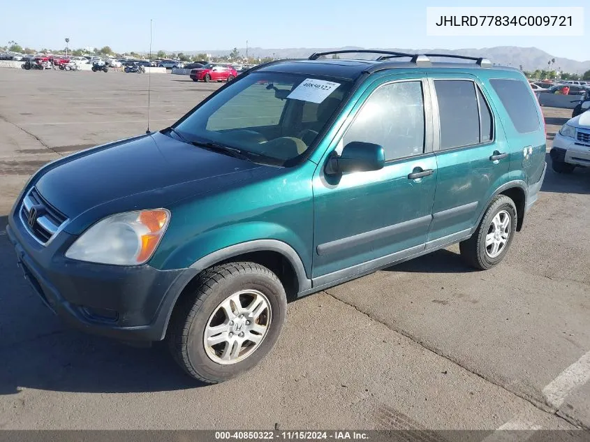 2004 Honda Cr-V Ex VIN: JHLRD77834C009721 Lot: 40850322