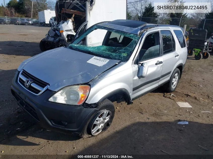 2004 Honda Cr-V Ex VIN: SHSRD78804U224495 Lot: 40851237