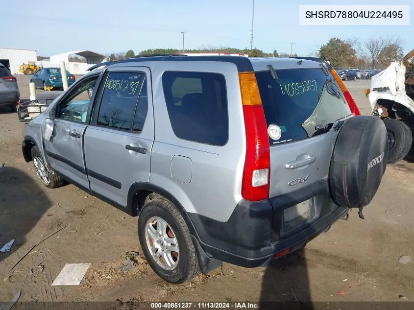 2004 Honda Cr-V Ex VIN: SHSRD78804U224495 Lot: 40851237