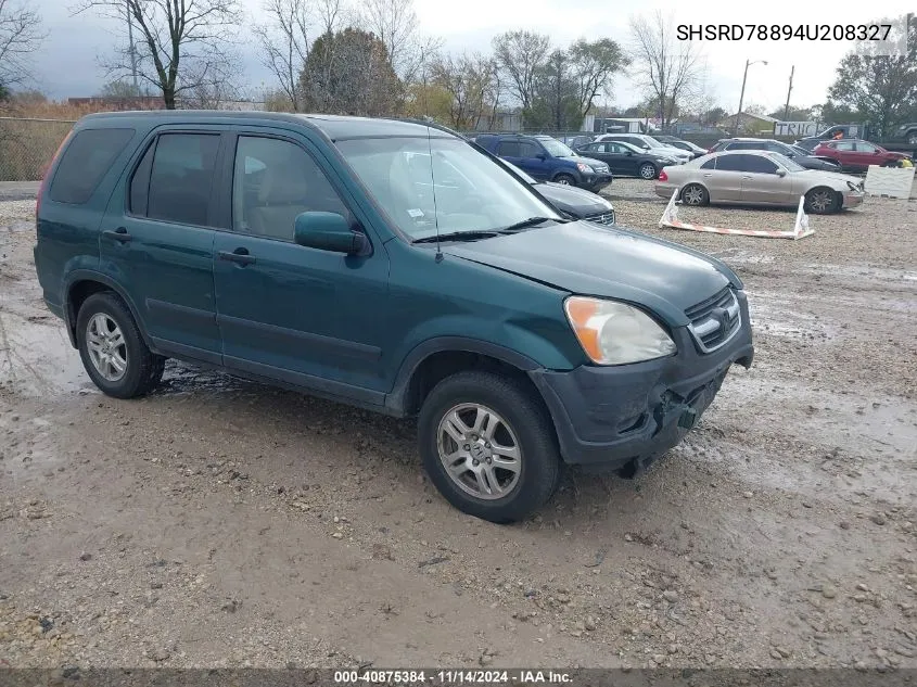 2004 Honda Cr-V Ex VIN: SHSRD78894U208327 Lot: 40875384