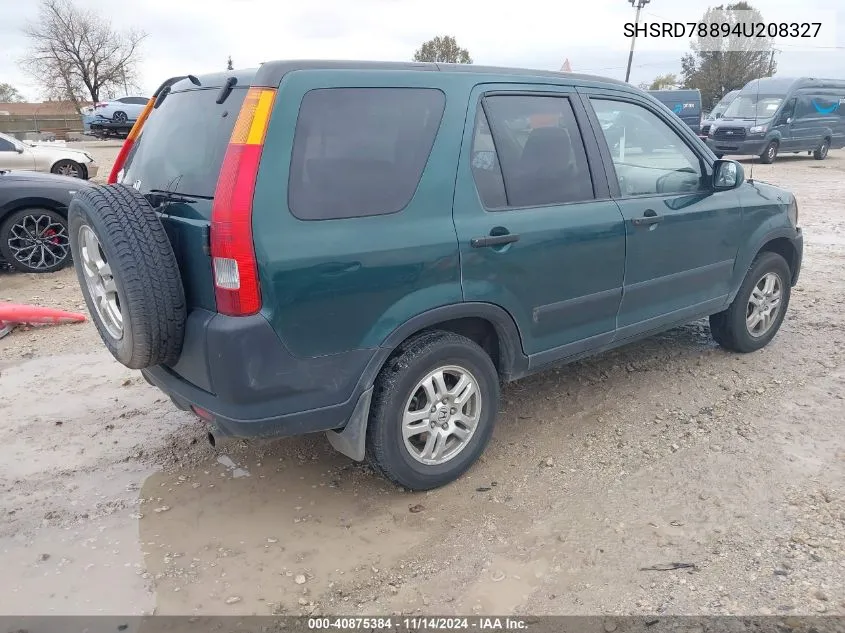 2004 Honda Cr-V Ex VIN: SHSRD78894U208327 Lot: 40875384