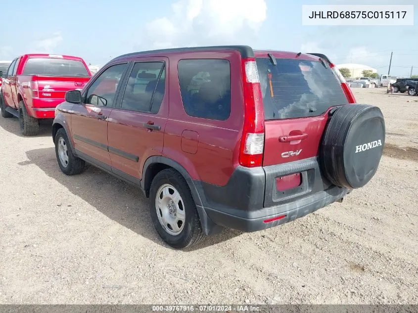 2005 Honda Cr-V Lx VIN: JHLRD68575C015117 Lot: 39767916