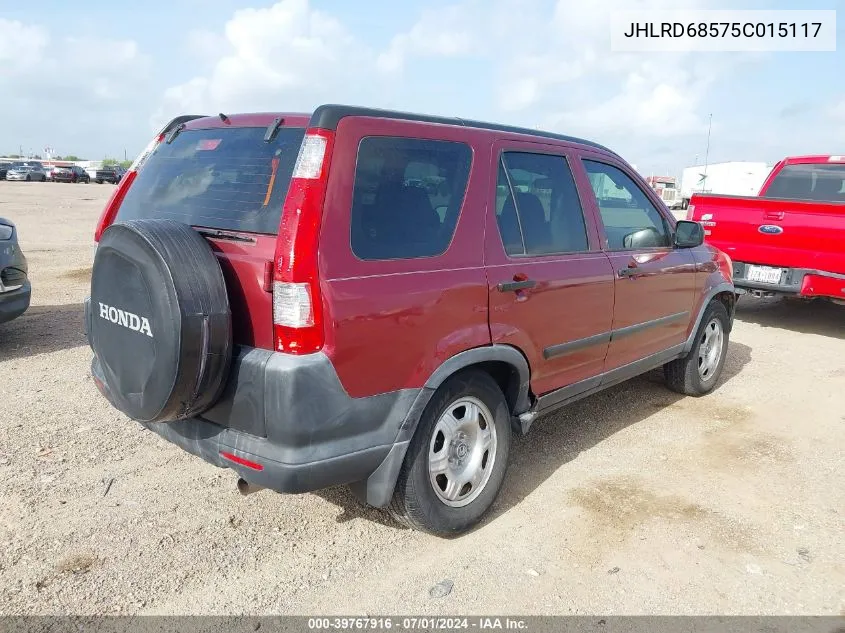 2005 Honda Cr-V Lx VIN: JHLRD68575C015117 Lot: 39767916