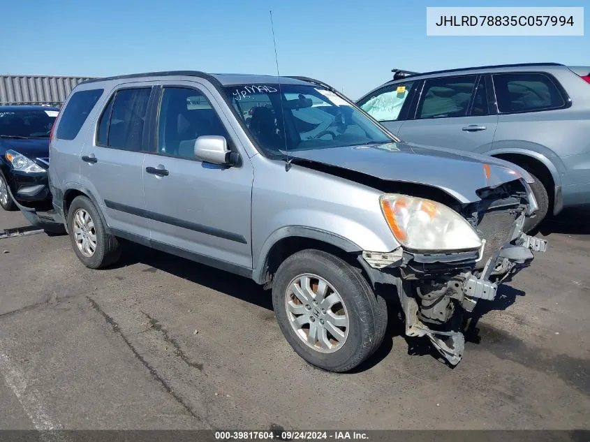 2005 Honda Cr-V Ex VIN: JHLRD78835C057994 Lot: 39817604