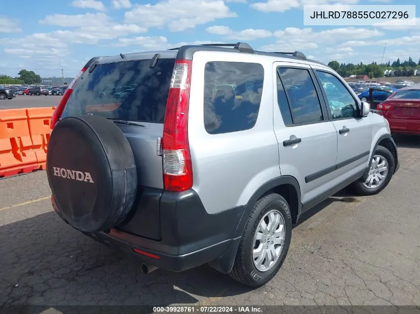 2005 Honda Cr-V Ex VIN: JHLRD78855C027296 Lot: 39928761