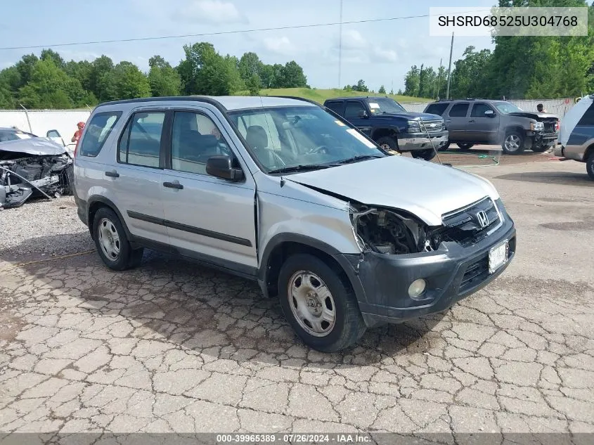 2005 Honda Cr-V Lx VIN: SHSRD68525U304768 Lot: 39965389