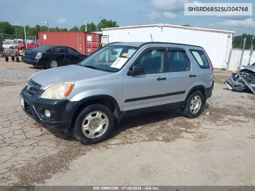 2005 Honda Cr-V Lx VIN: SHSRD68525U304768 Lot: 39965389