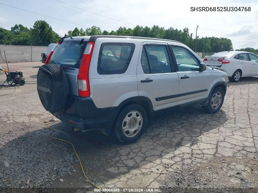 2005 Honda Cr-V Lx VIN: SHSRD68525U304768 Lot: 39965389