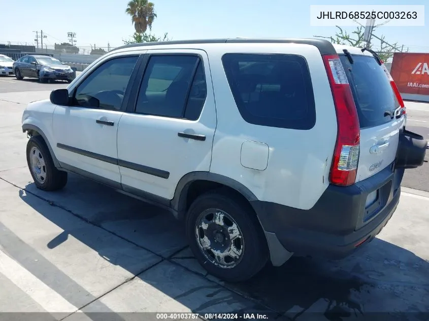 2005 Honda Cr-V Lx VIN: JHLRD68525C003263 Lot: 40103757