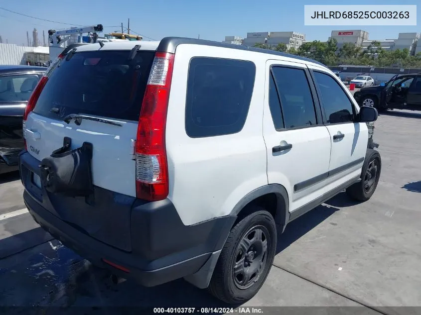 2005 Honda Cr-V Lx VIN: JHLRD68525C003263 Lot: 40103757