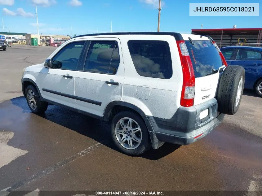 2005 Honda Cr-V Lx VIN: JHLRD68595C018021 Lot: 40114947