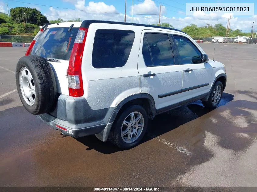 2005 Honda Cr-V Lx VIN: JHLRD68595C018021 Lot: 40114947