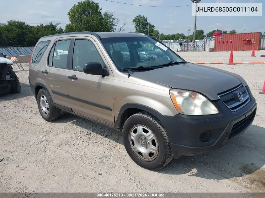 2005 Honda Cr-V Lx VIN: JHLRD68505C011104 Lot: 40175210