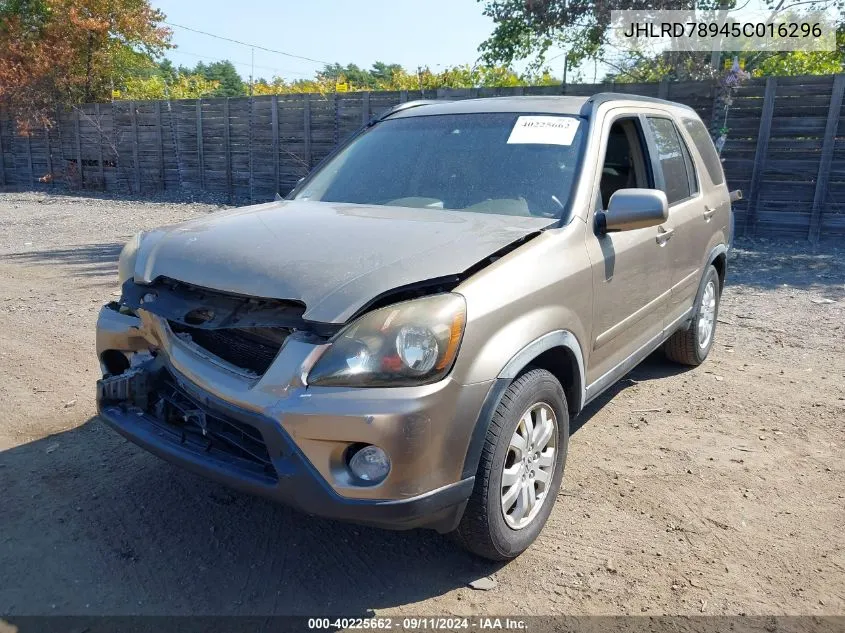 JHLRD78945C016296 2005 Honda Cr-V Se