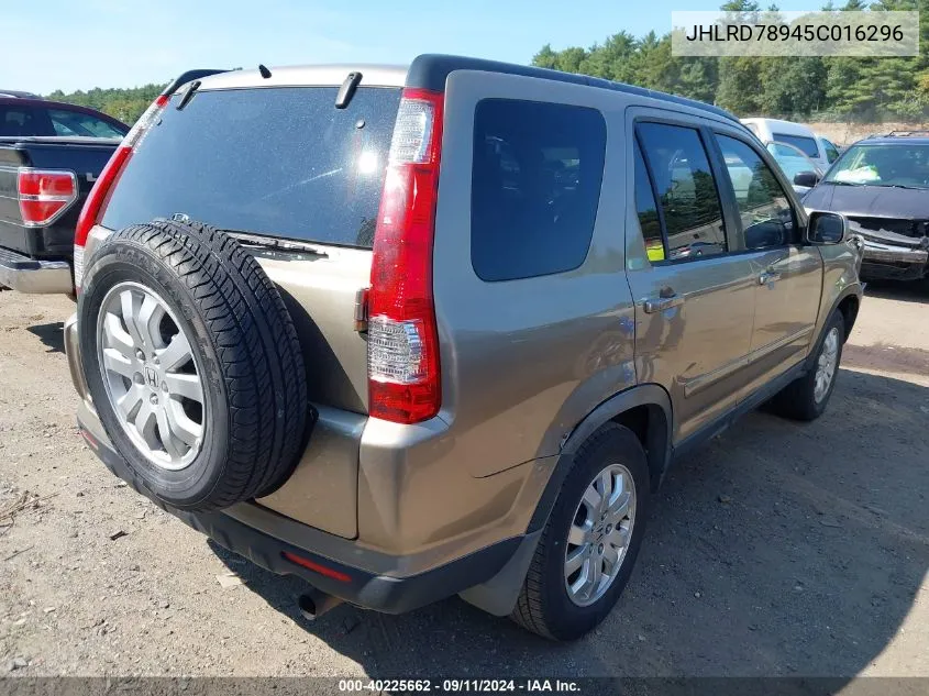 JHLRD78945C016296 2005 Honda Cr-V Se