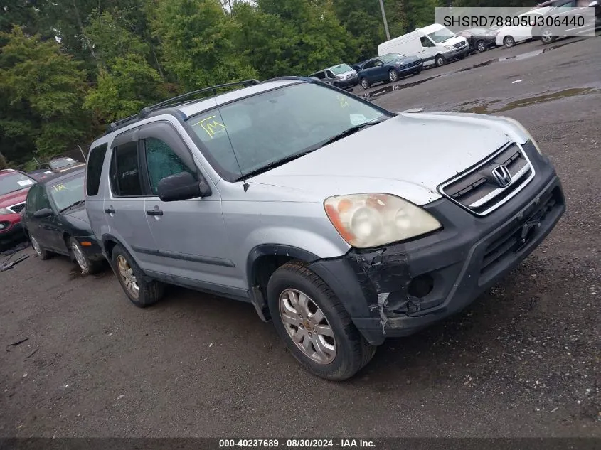 2005 Honda Cr-V Ex VIN: SHSRD78805U306440 Lot: 40237689