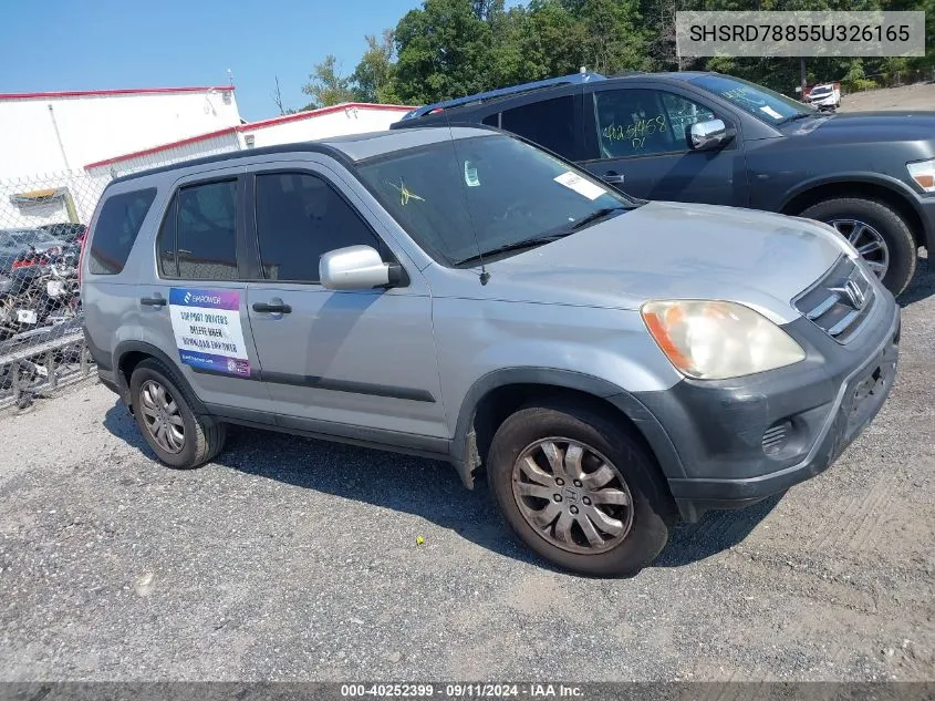 2005 Honda Cr-V Ex VIN: SHSRD78855U326165 Lot: 40252399