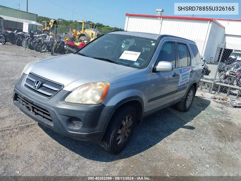 2005 Honda Cr-V Ex VIN: SHSRD78855U326165 Lot: 40252399