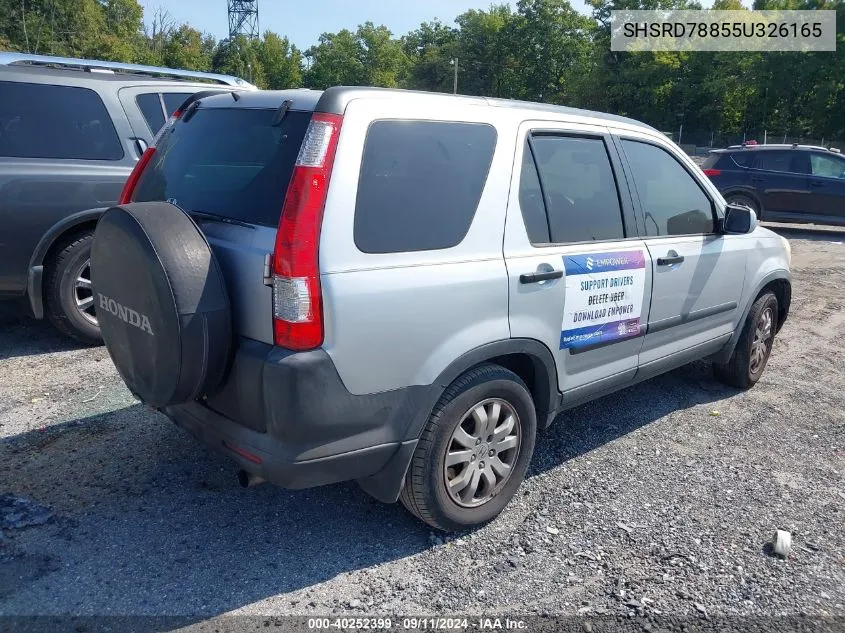 2005 Honda Cr-V Ex VIN: SHSRD78855U326165 Lot: 40252399