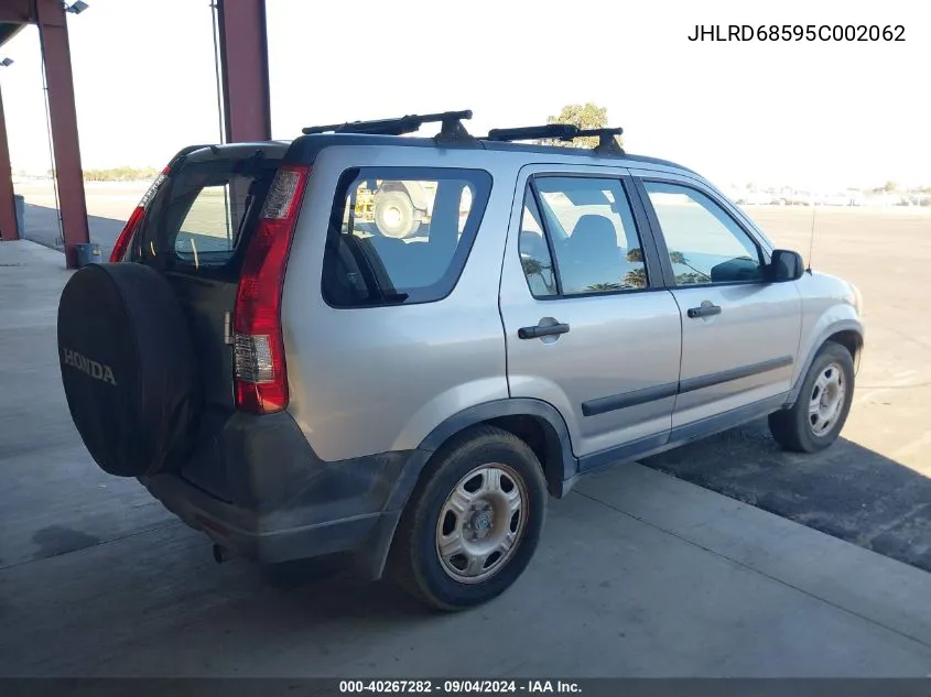 2005 Honda Cr-V Lx VIN: JHLRD68595C002062 Lot: 40267282