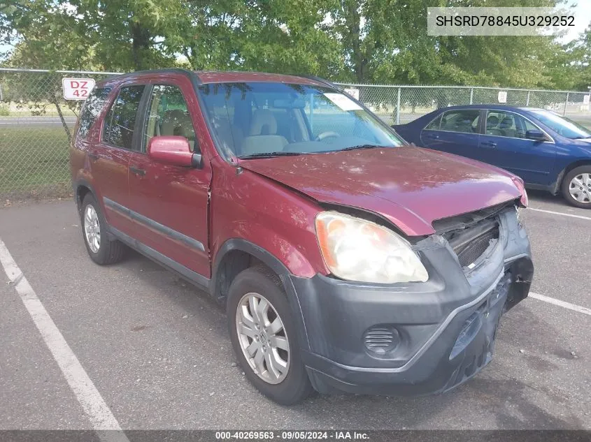 2005 Honda Cr-V Ex VIN: SHSRD78845U329252 Lot: 40269563