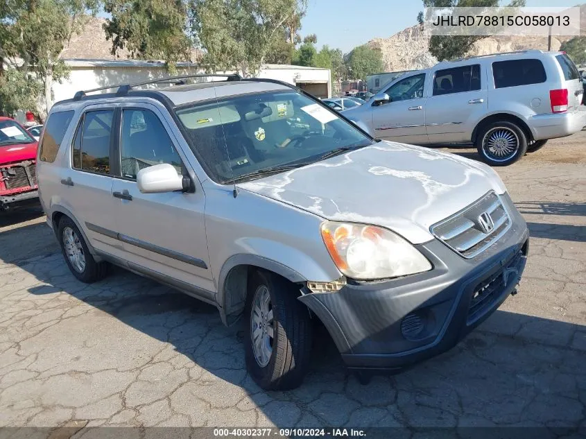 2005 Honda Cr-V Ex VIN: JHLRD78815C058013 Lot: 40302377