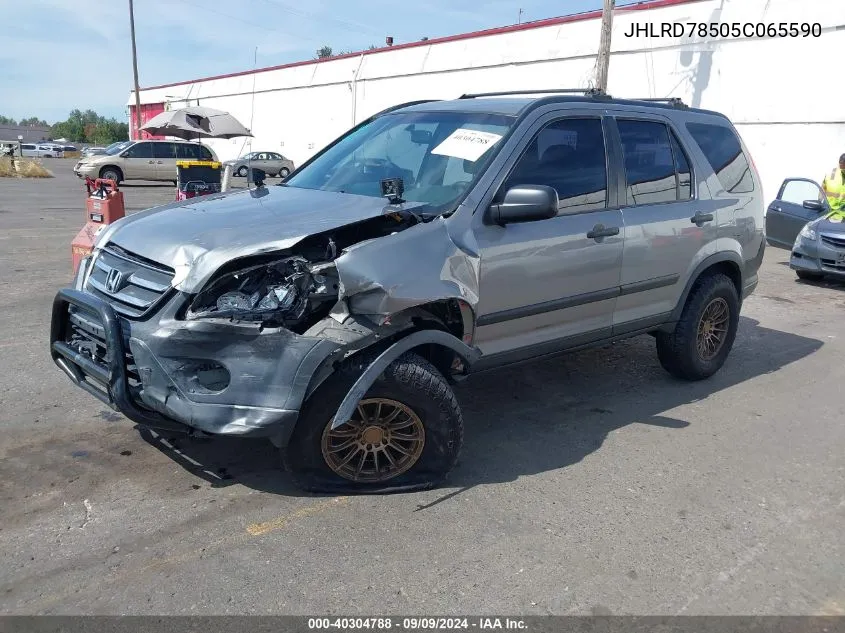 2005 Honda Cr-V Lx VIN: JHLRD78505C065590 Lot: 40304788