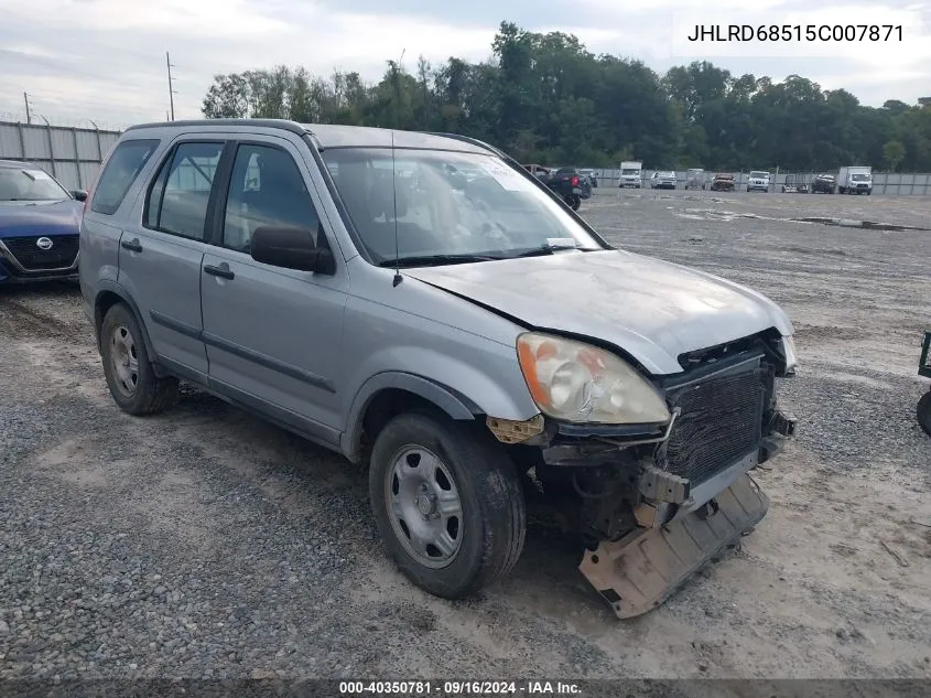 2005 Honda Cr-V Lx VIN: JHLRD68515C007871 Lot: 40350781