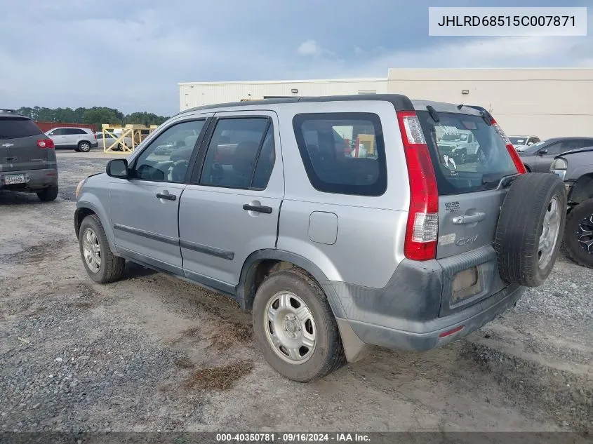 2005 Honda Cr-V Lx VIN: JHLRD68515C007871 Lot: 40350781