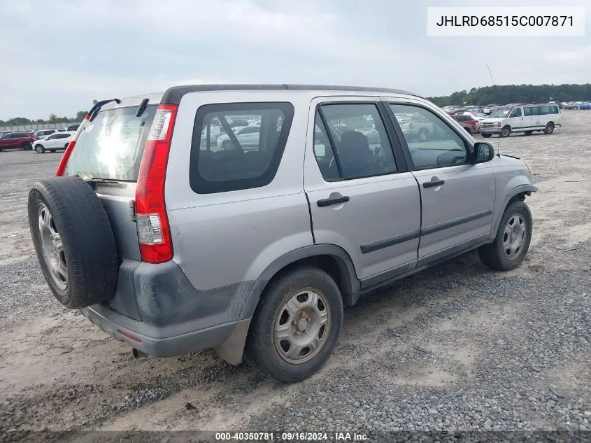 2005 Honda Cr-V Lx VIN: JHLRD68515C007871 Lot: 40350781