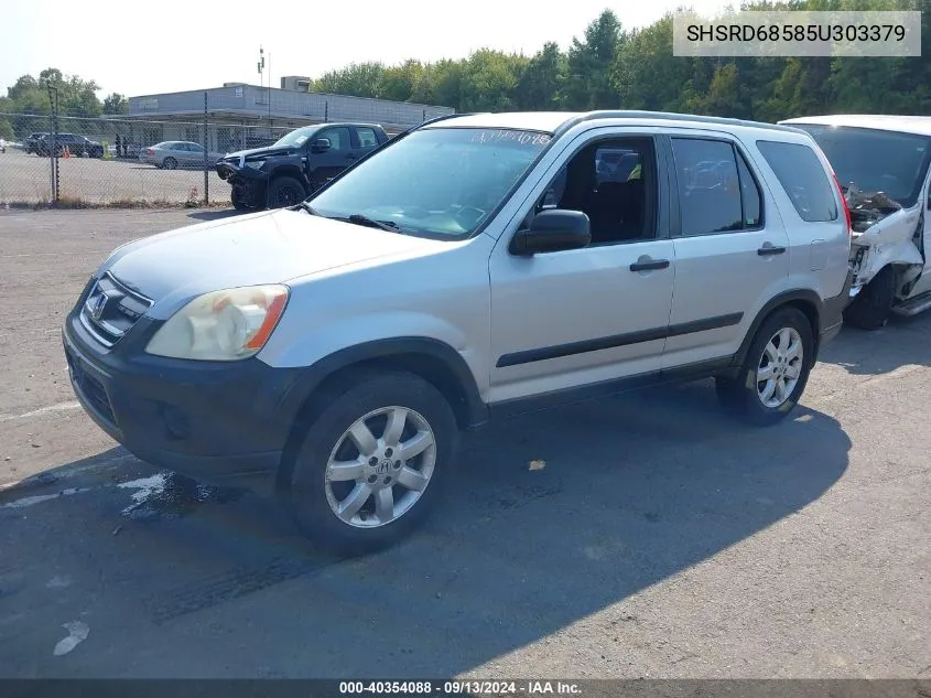 2005 Honda Cr-V Lx VIN: SHSRD68585U303379 Lot: 40354088