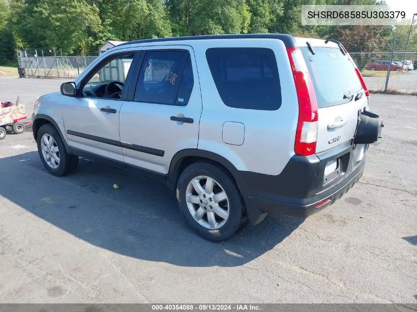 2005 Honda Cr-V Lx VIN: SHSRD68585U303379 Lot: 40354088