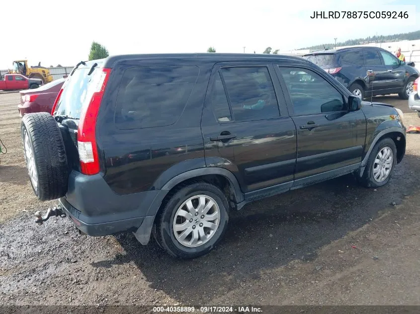 2005 Honda Cr-V Ex VIN: JHLRD78875C059246 Lot: 40358899