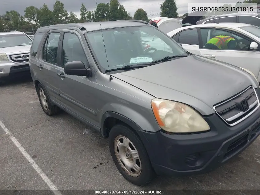 2005 Honda Cr-V Lx VIN: SHSRD68535U301815 Lot: 40370754